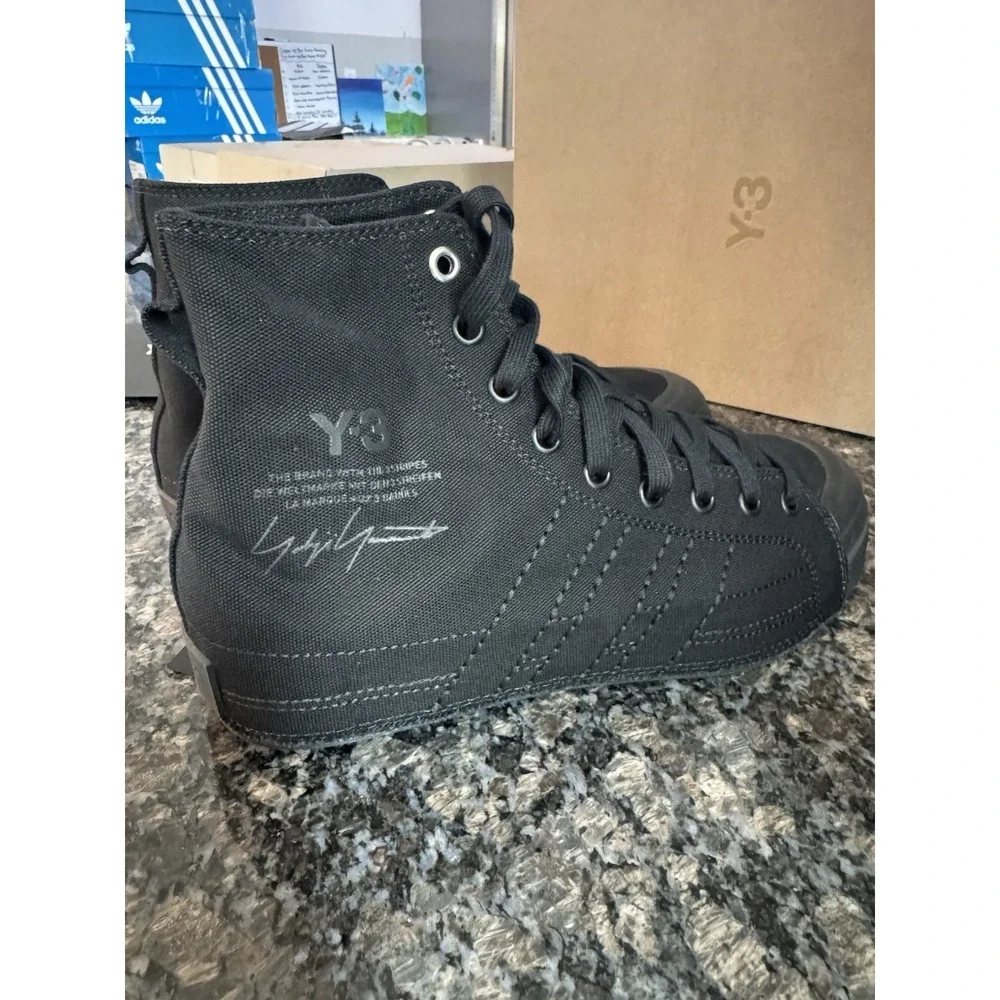 Y-3 Nizza High Black Canvas Yohji Yamamoto Sneakers IG4084 Mens 8